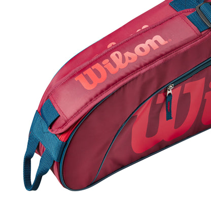 Wilson Junior 3 Pack Tennis Bag, Red/Infrared